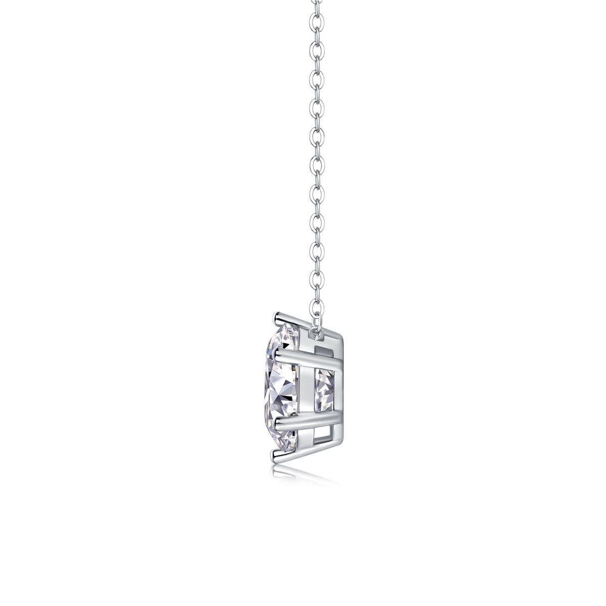 A fashionable and popular jewelry necklace pendant set, featuring lamonite stones, made of 925 silver and plated with platinum and diamonds.