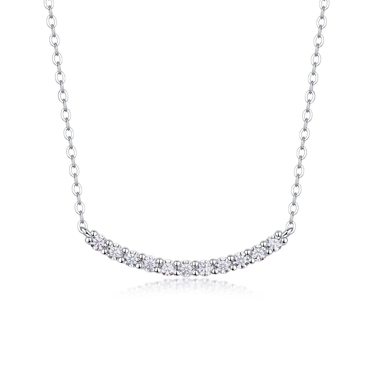 Relaxation - A fashionable and popular jewelry necklace pendant set, featuring Monnes stone, made of 925 silver and plated with platinum and diamonds.