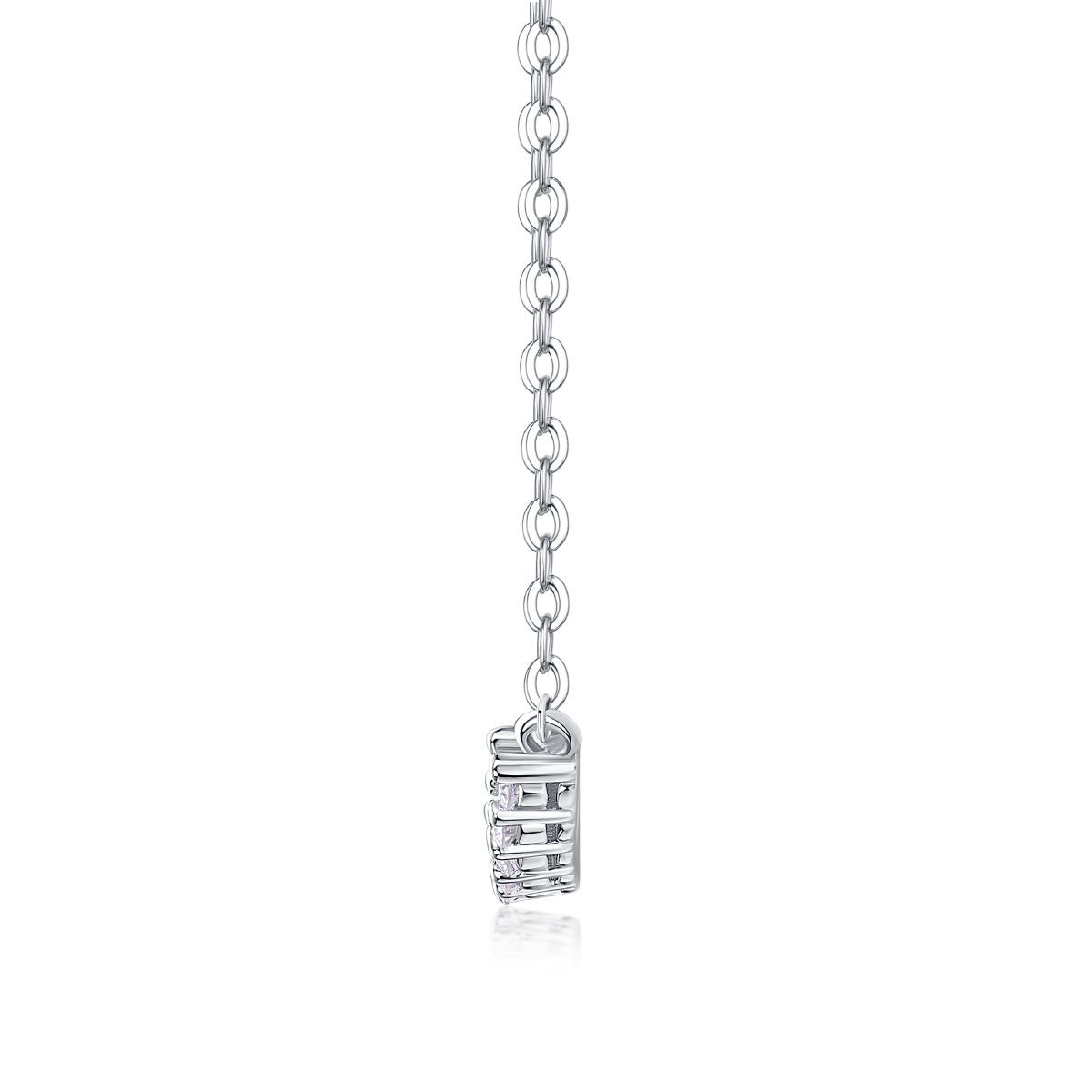 Relaxation - A fashionable and popular jewelry necklace pendant set, featuring Monnes stone, made of 925 silver and plated with platinum and diamonds.