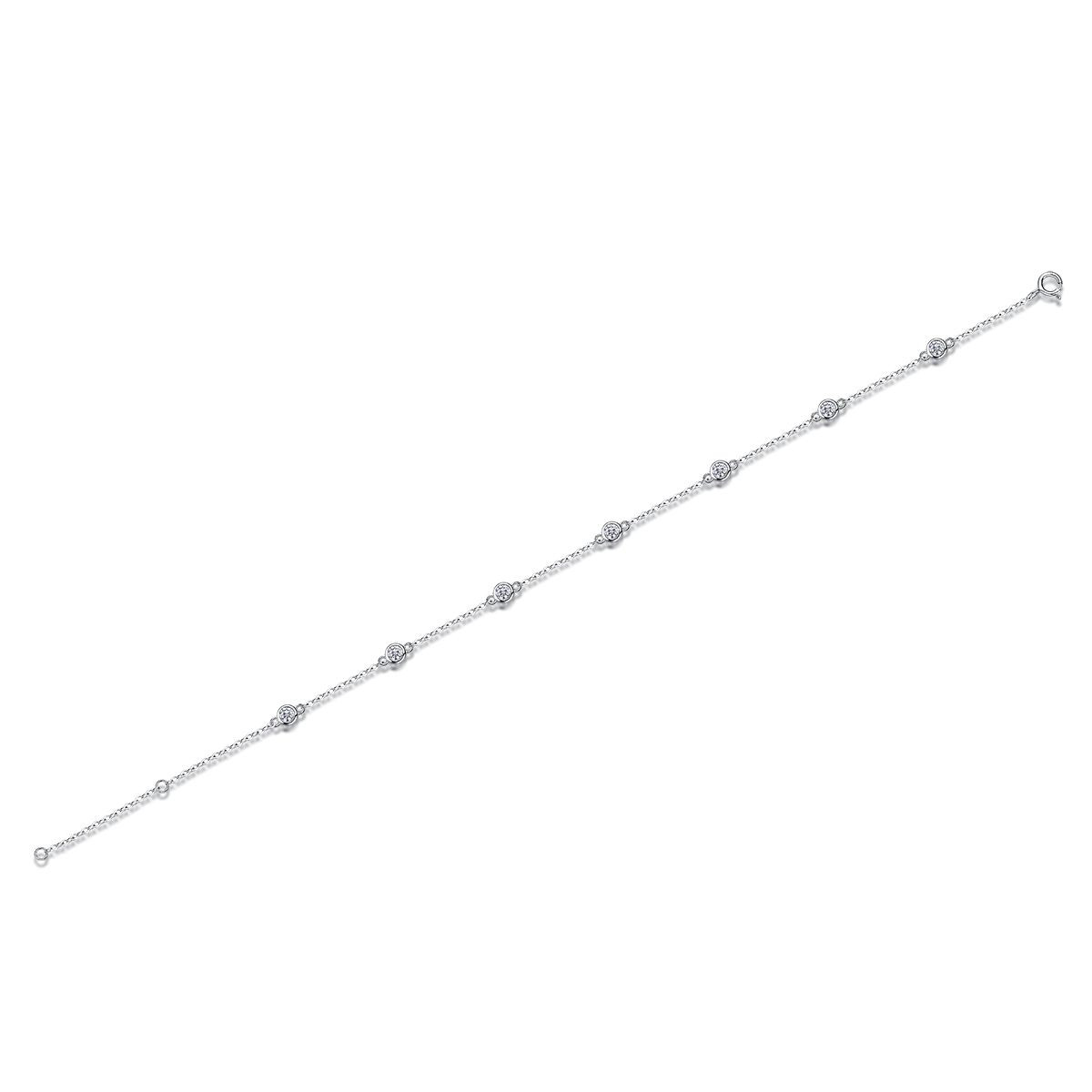 Lively Bubble - Made of morganite, 925 sterling silver and platinum-plated diamonds, it is a fashionable jewelry bracelet and a luxurious silver accessory.