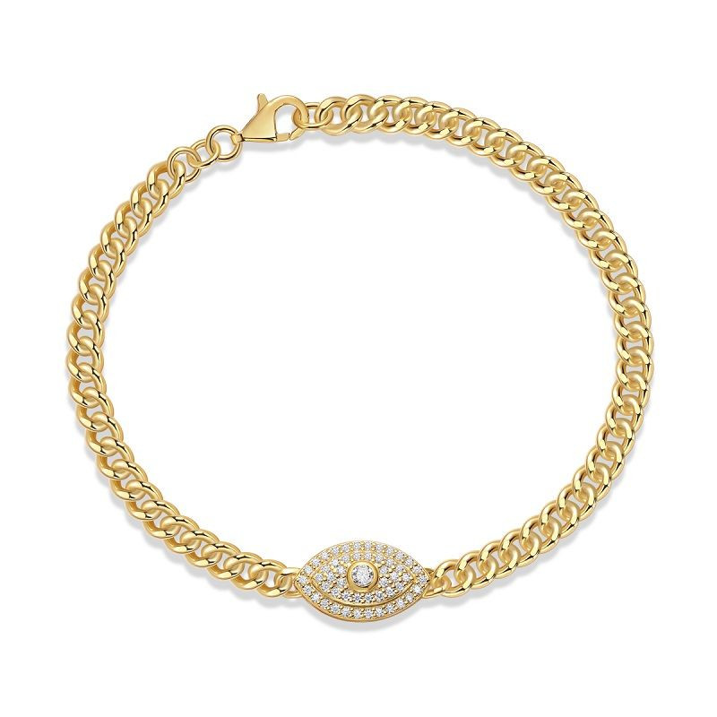 Holy Eye - Made of morganite, 925 sterling silver and platinum-plated diamonds, it is a fashionable jewelry bracelet and a luxurious silver accessory.