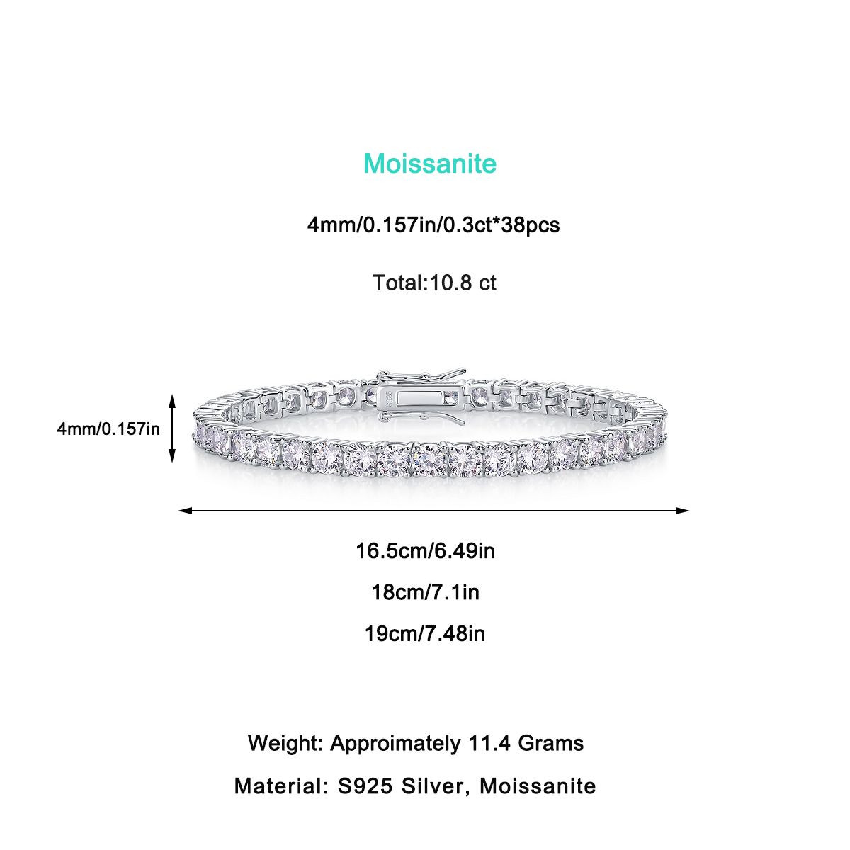 Moonlight - Made of morganite, 925 sterling silver and platinum-plated diamonds, it is a fashionable jewelry bracelet and a luxurious silver accessory.
