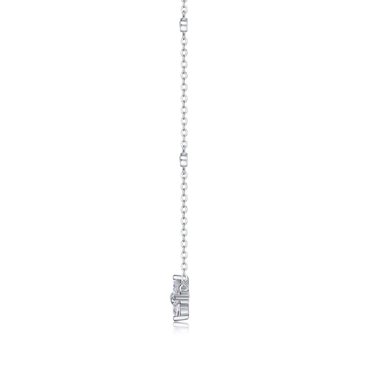 Glow Star - A fashionable and popular jewelry necklace pendant set, featuring Monnes stone, made of 925 silver and plated with platinum and diamonds.