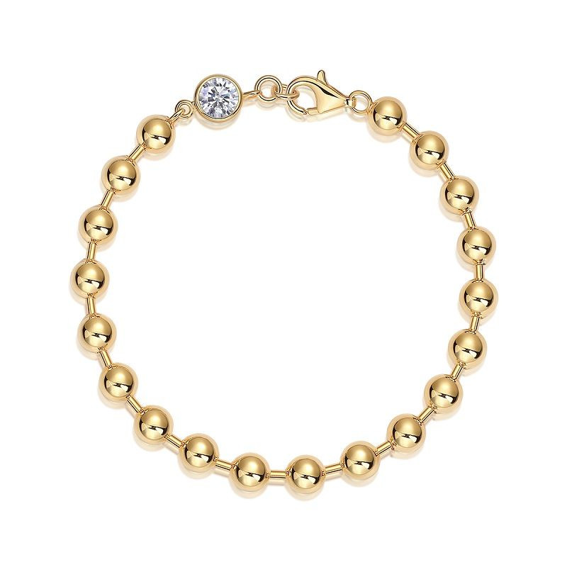 Juzhao Xinglian - Made of morganite, 925 sterling silver and platinum-plated diamonds, it is a fashionable jewelry bracelet and a luxurious silver accessory.