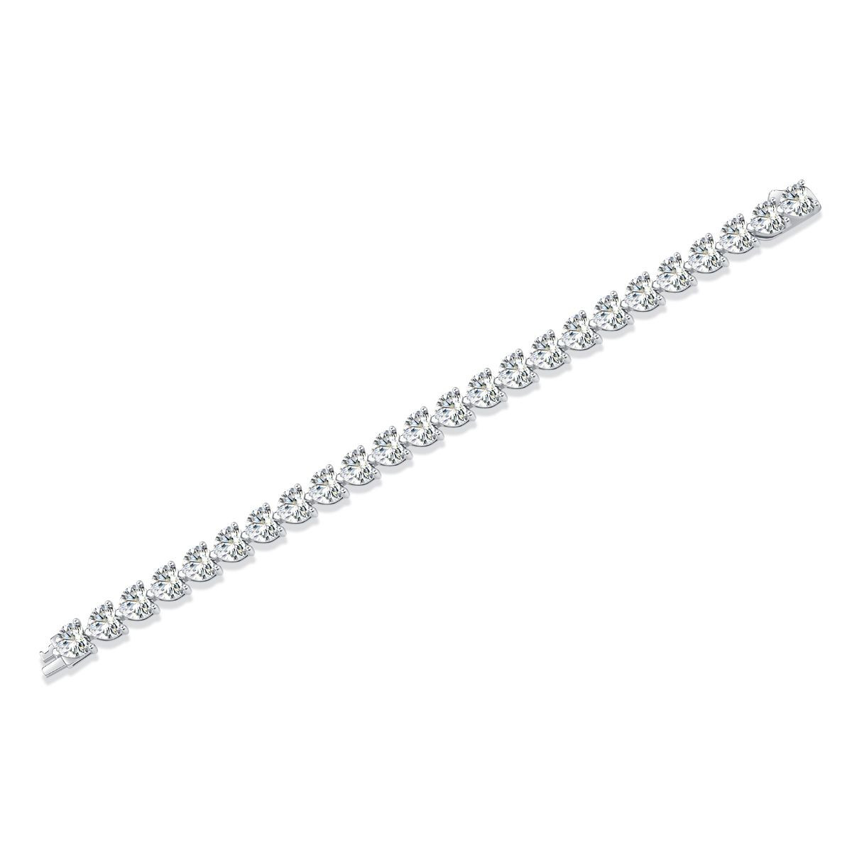 Love Daily - Made of moissanite, 925 sterling silver and platinum-plated diamonds, it is a fashionable jewelry bracelet and a luxurious silver accessory.