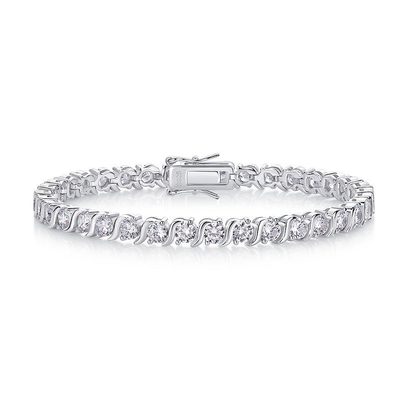 Moya - Made of morganite, 925 sterling silver and platinum-plated diamonds, it is a fashionable jewelry bracelet and a luxurious silver accessory.