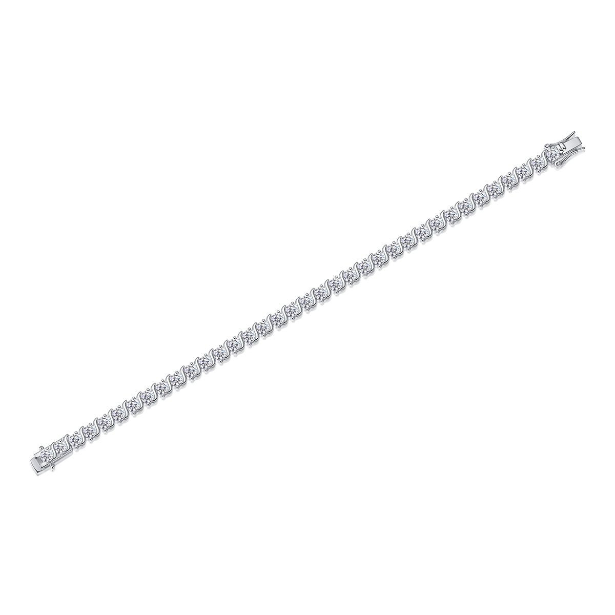 Moya - Made of morganite, 925 sterling silver and platinum-plated diamonds, it is a fashionable jewelry bracelet and a luxurious silver accessory.