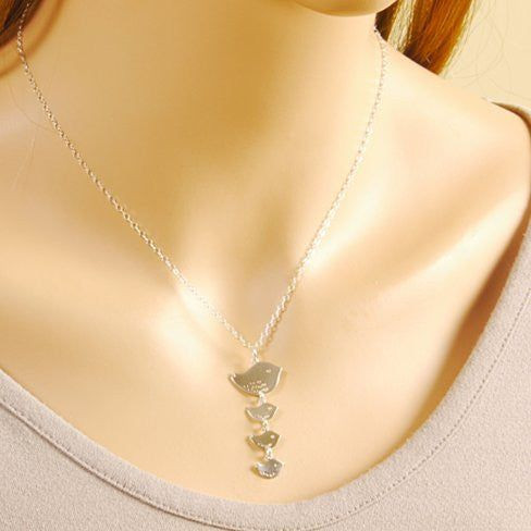 Happy Bird Day Necklace in Sterling Silver