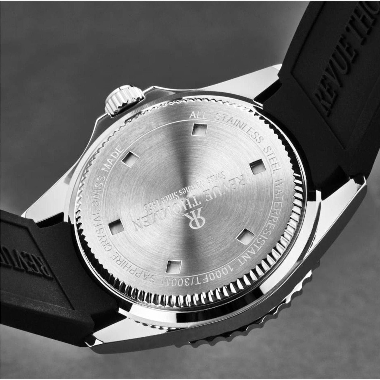 Revue Thommen 17571.2828 Men's 'Diver' Blue Dial Rubber Strap Swiss Automatic Watch