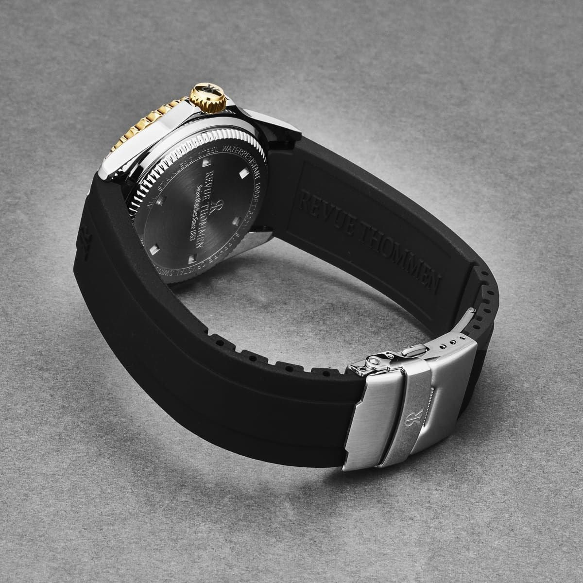 Revue Thommen Men's 'Diver' Black Dial Black Rubber Strap Swiss Automatic Watch 17571.2847