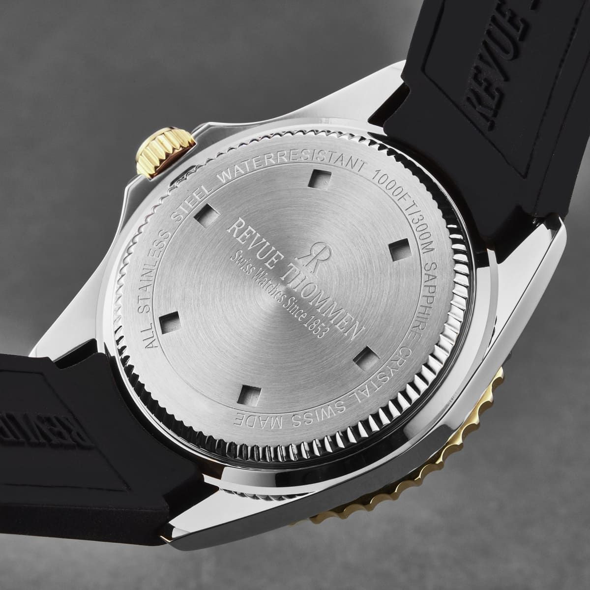 Revue Thommen Men's 'Diver' Black Dial Black Rubber Strap Swiss Automatic Watch 17571.2847