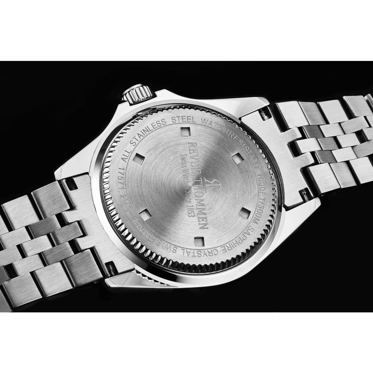 Revue Thommen Men's 'Diver' Black Dial Stainless Steel Bracelet Automatic Watch 17571.2234