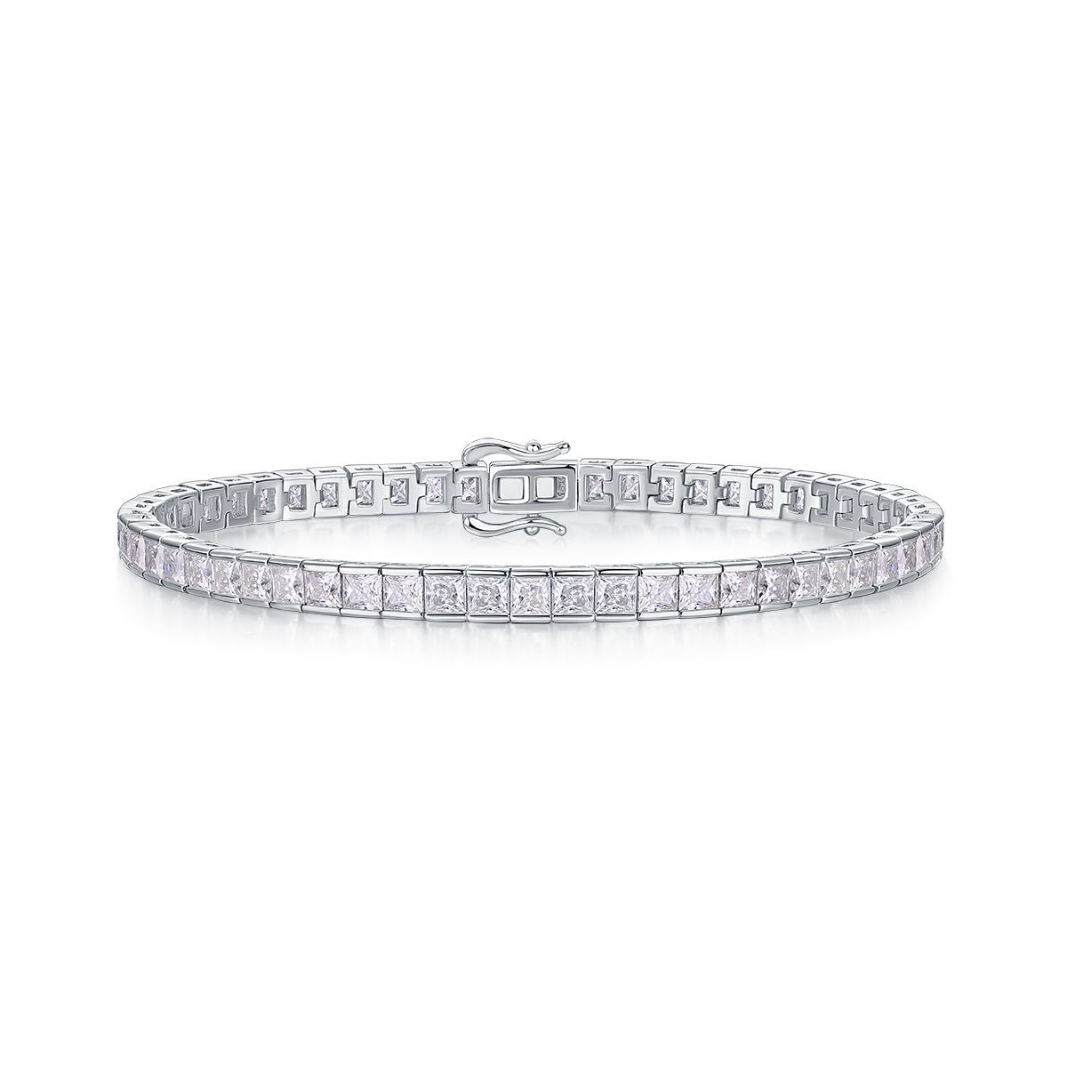 Time and Space Tunnel - Made of morganite, 925 sterling silver and platinum-plated diamonds, it is a fashionable jewelry bracelet and a luxurious silver accessory.
