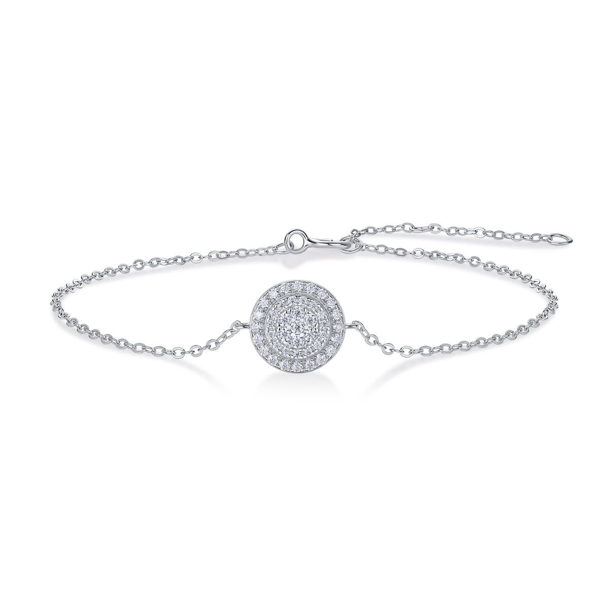 The Chain of Wealth - Made of moissanite, 925 sterling silver and platinum-plated diamonds, it is a fashionable jewelry bracelet and a luxurious silver accessory.