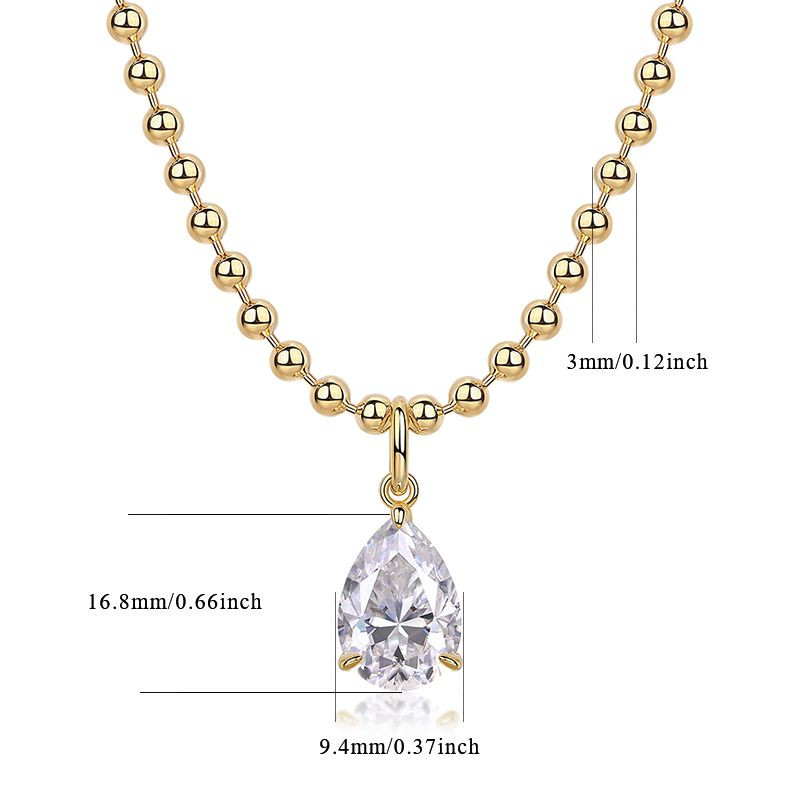Wish Light - A fashionable and popular jewelry necklace pendant set, featuring Monnes stone, made of 925 silver and plated with platinum diamonds