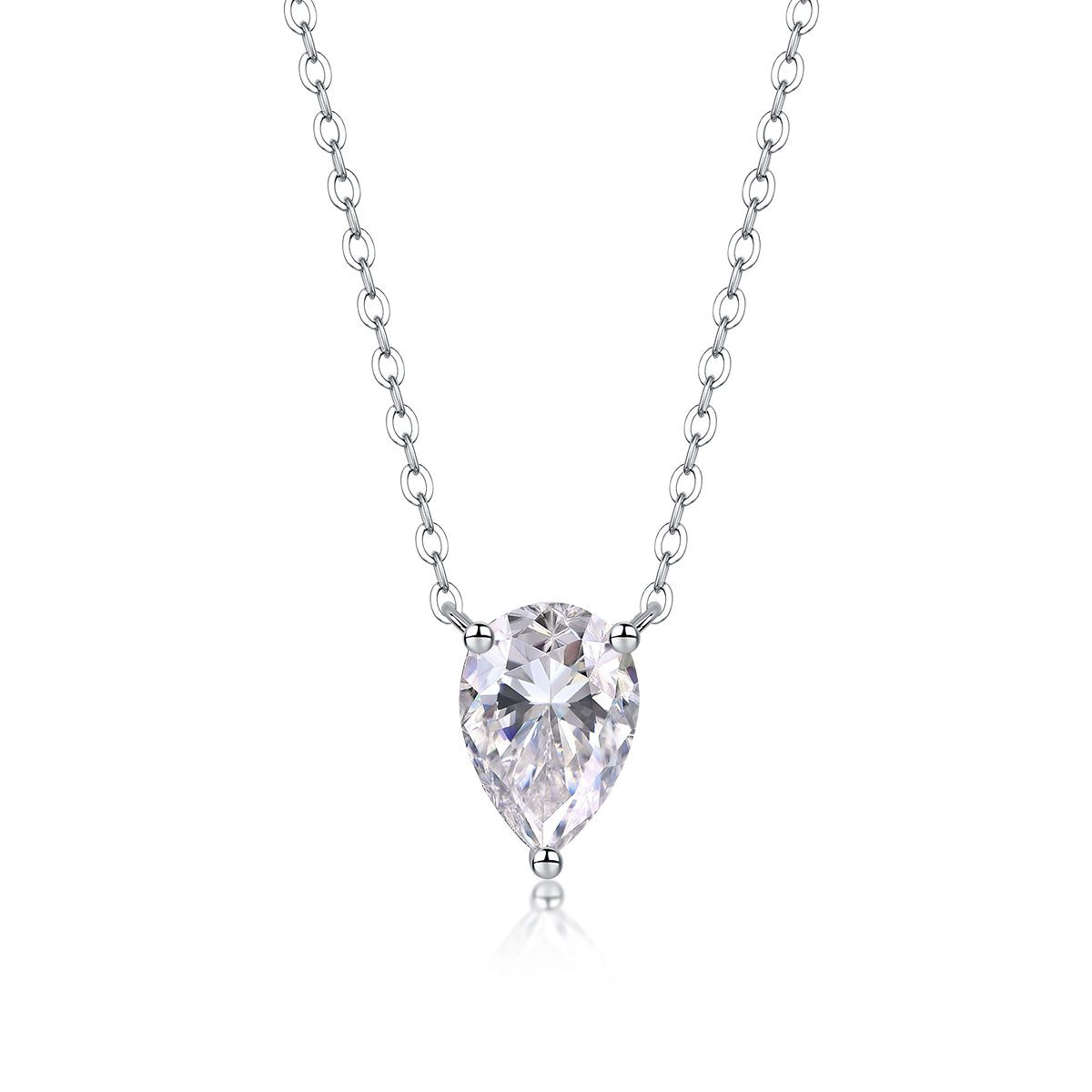 Dripping Water into Jewels - A fashionable and popular jewelry necklace pendant set, featuring Monis stone, made of 925 silver and plated with platinum diamonds
