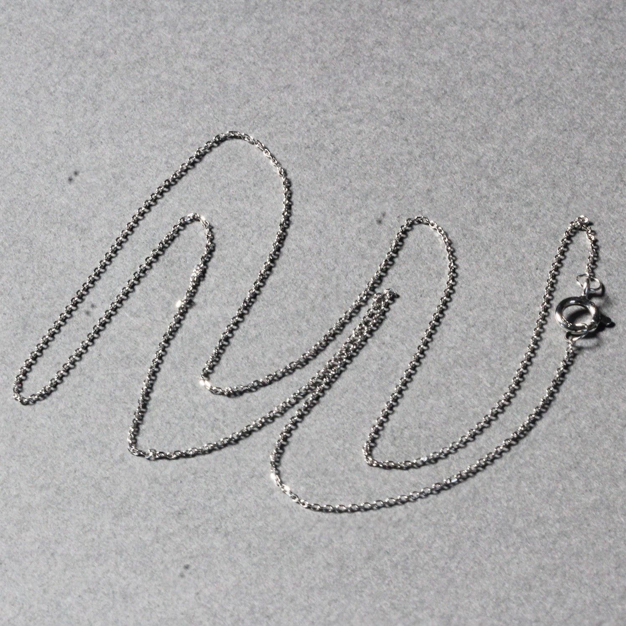14k White Gold Diamond Cut Cable Link Chain 0.7mm