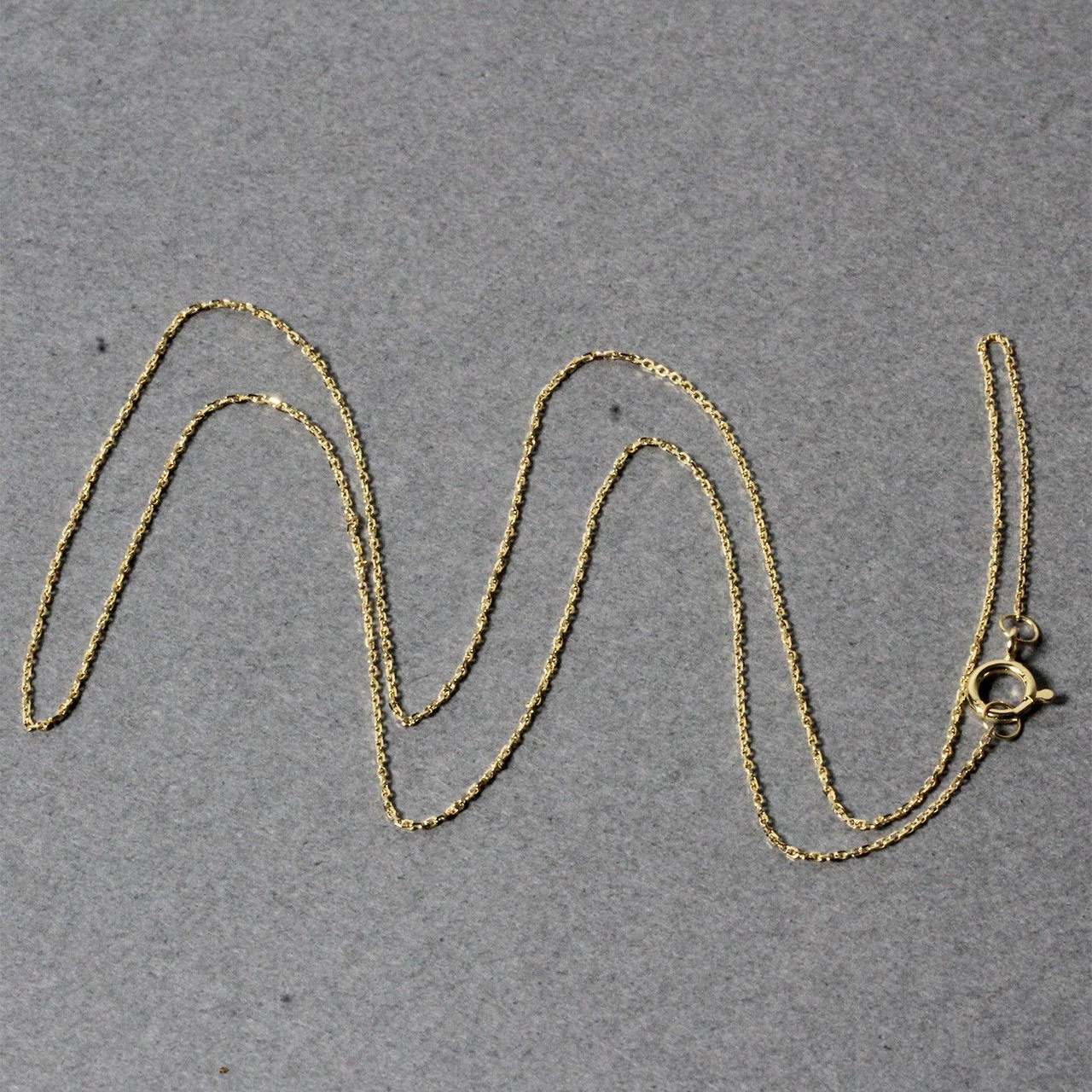 14k Yellow Gold Diamond Cut Cable Link Chain 0.7mm