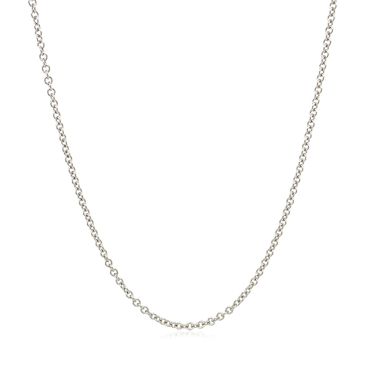 14k White Gold Round Cable Link Chain 1.9mm