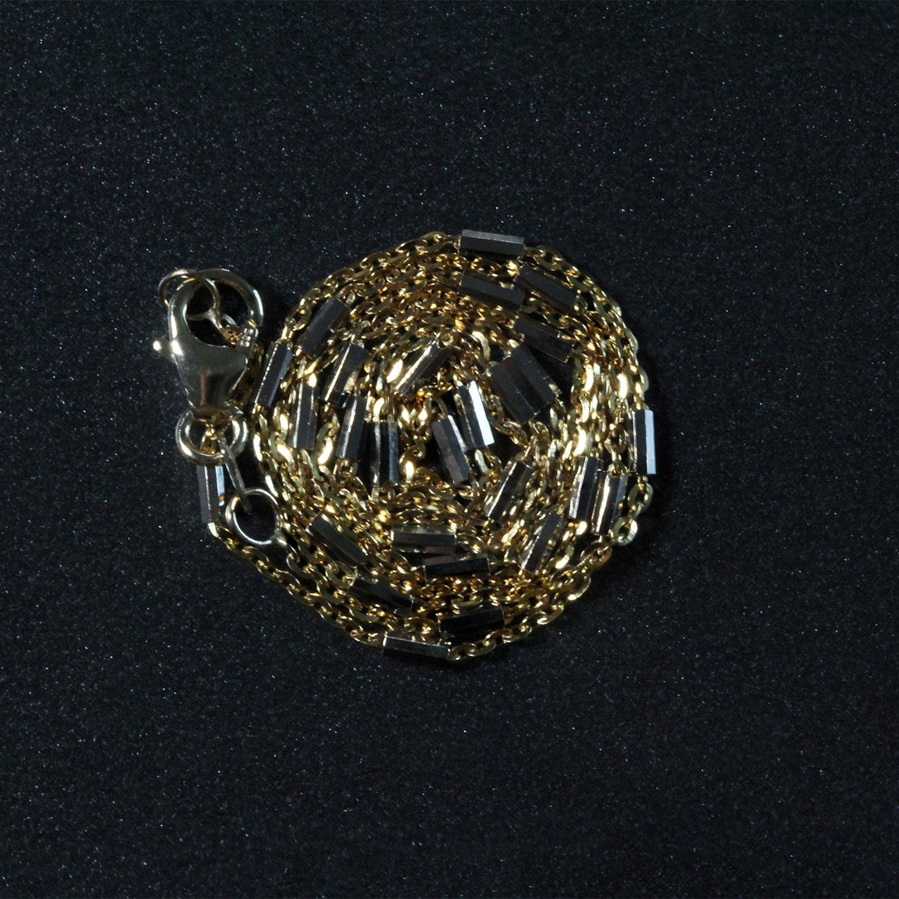 Bar Links Pendant Chain in 14k Two Tone Gold (1.4mm)
