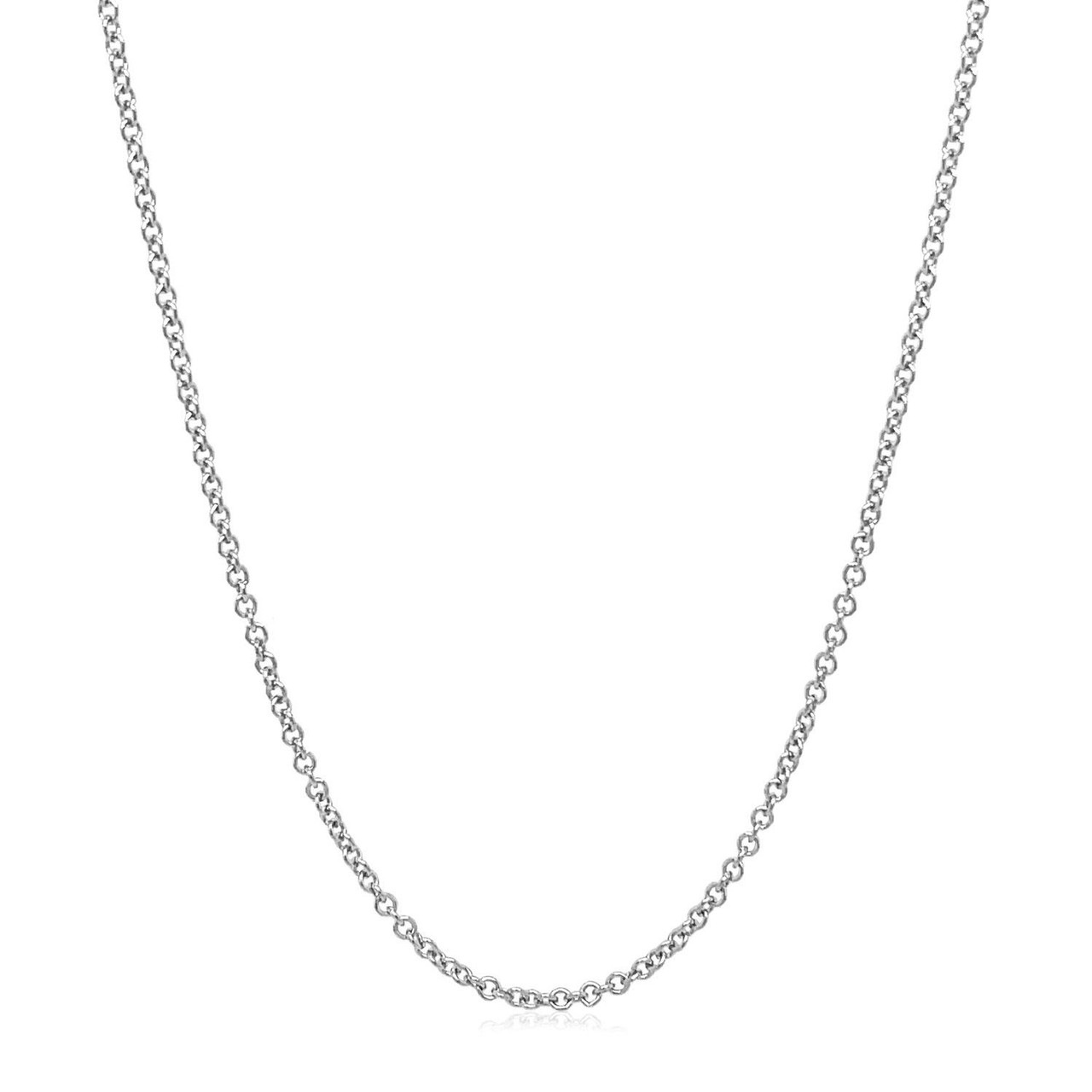 14k White Gold Round Cable Link Chain 1.5mm