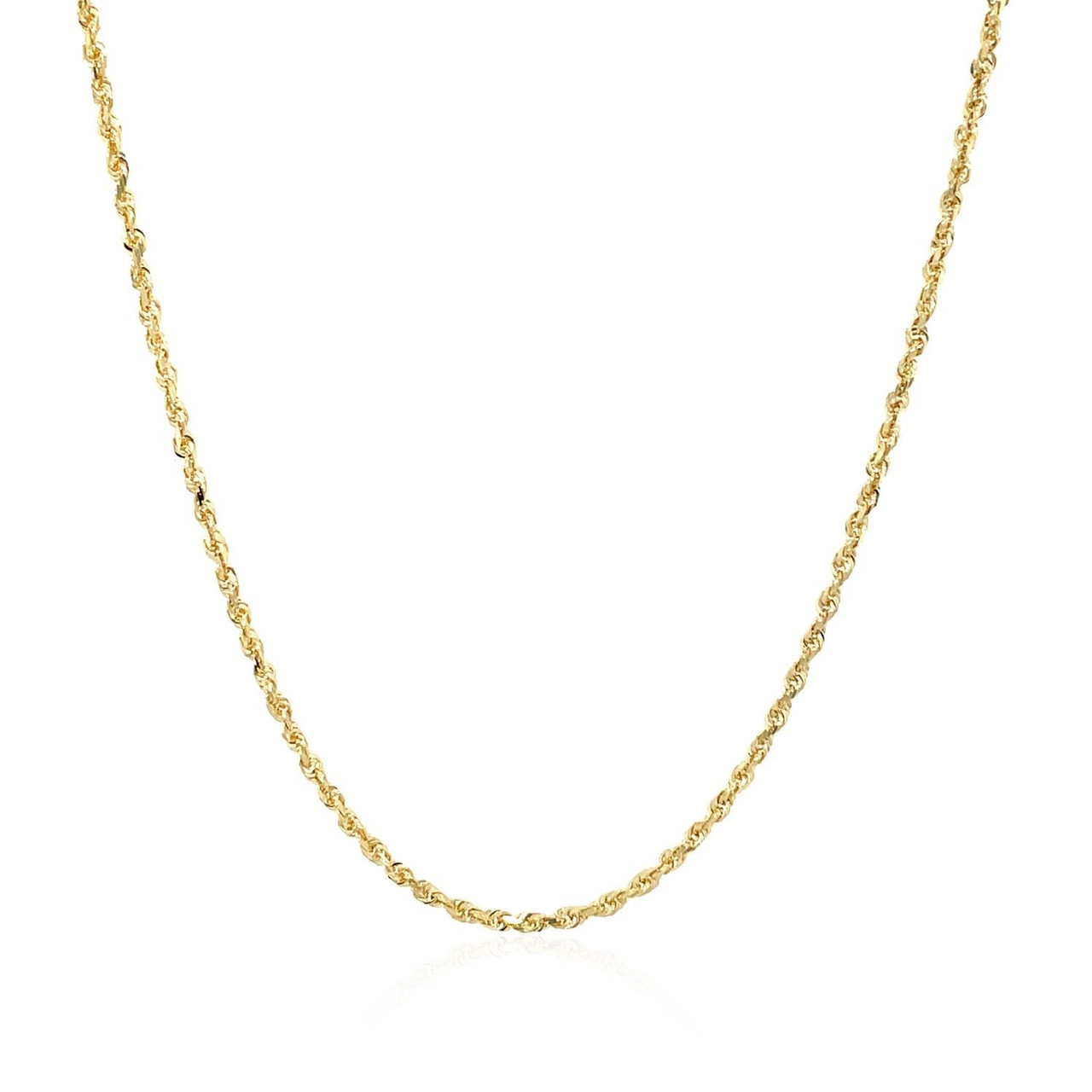 10k Yellow Gold Solid Diamond Cut Rope Chain 1.25mm