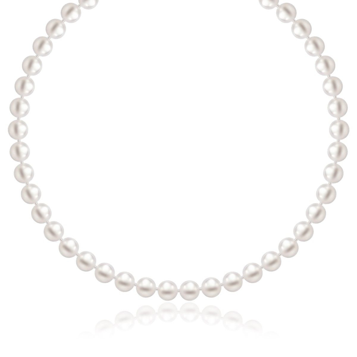 14k Yellow Gold Necklace with White Freshwater Cultured Pearls (6.0mm to 6.5mm)