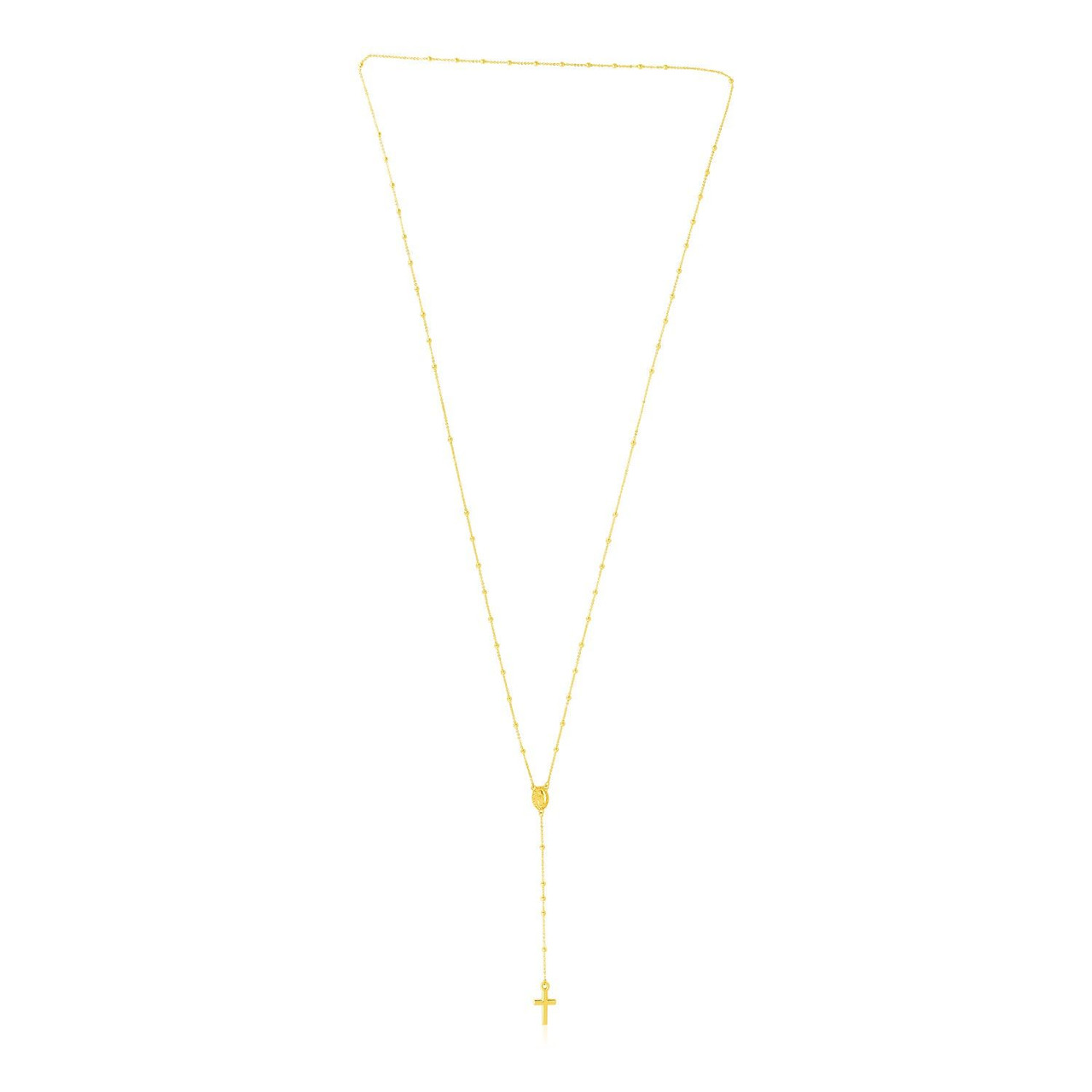 14k Yellow Gold Rosary Necklace