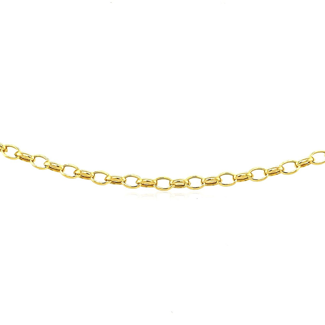 3.2mm 14k Yellow Gold Oval Rolo Chain