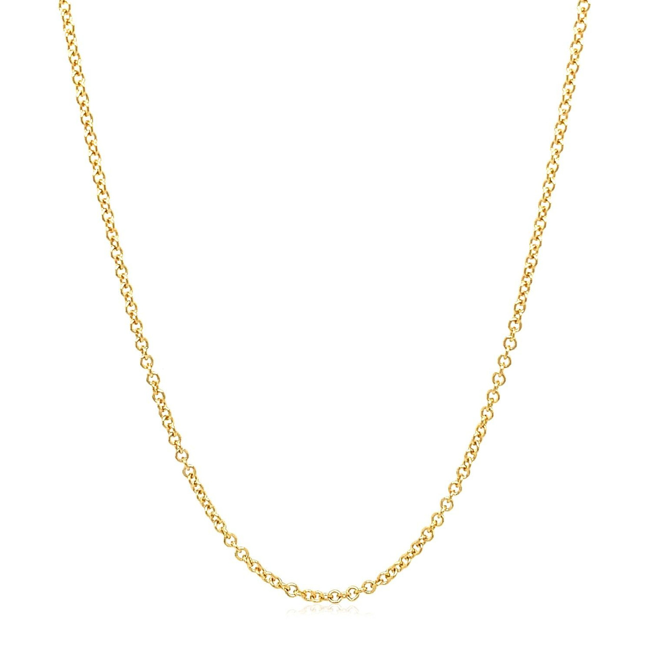 14k Yellow Gold Round Cable Link Chain 1.5mm