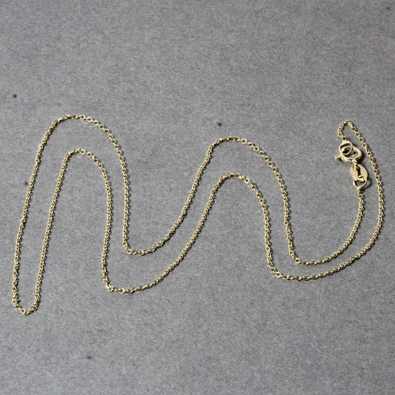 14k Yellow Gold Diamond Cut Cable Link Chain 0.8mm