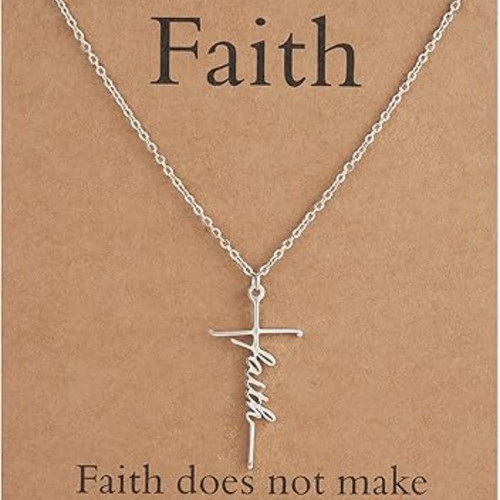 Faith Cross Pendant Necklace for Women Religious Christian Jewelry Mother's Day Gifts for Women
