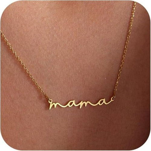 Mama Necklaces for Women, Gifts for Mother, 14K Gold Plated Dainty Necklace Non Tarnish Jewelry, Gifts for New Mom