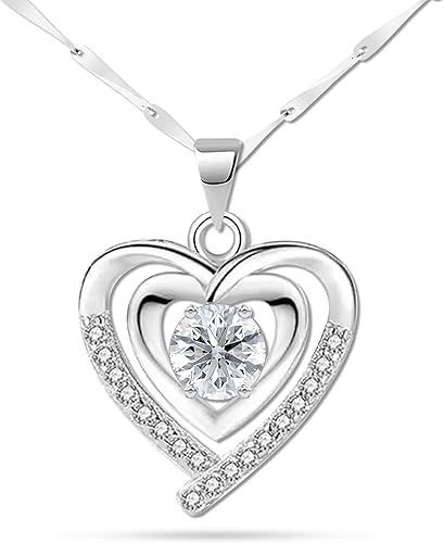Silver Plated Necklace Gift For Her, Birthday, Anniversary Or Valentine's Day Present For Wife Mom Daughter Granddaughter and Sister Or Girlfriend