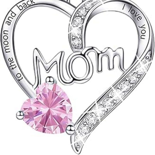 Female Love Pendant Necklace, Mother's Day Gift for Mom, I Love Mom (Comes with Gift Box)