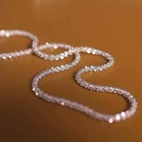 2 Pcs 925 Silvery Plated Necklace, Basic Chain Locking Bone Chain Necklace - Hypoallergenic, Fashionable, Youthful, Elegant, Versatile and Perfect Gift