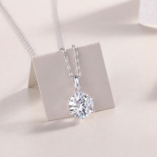Qingfeng - Fashionable and trendy jewelry, affordable diamond necklace pendant set with 1-carat, 2-carat and 3-carat Moissanite S925 sterling silver