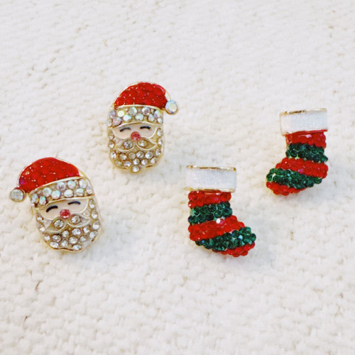 Santa & Stocking Earring Set Of 2 – Holiday Sparkle