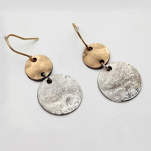 Patina Earrings In Bronze Finish With Age-Old Rustic Charm