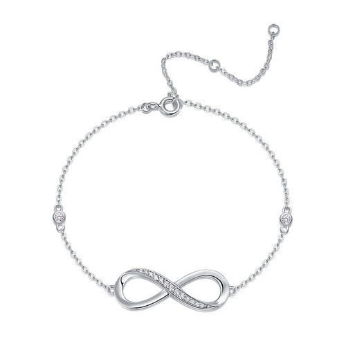 Endless Heart - Made of morganite, 925 sterling silver and platinum-plated diamonds, it is a fashionable jewelry bracelet and a luxurious silver accessory.