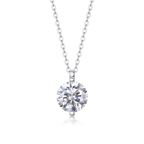 Timelessness - A fashionable and popular jewelry necklace pendant set, featuring Monnes stone, made of 925 silver and plated with platinum diamonds.