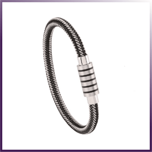 Titanium Bracelet for Him - Sleek Lightweight Magnetic Therapy Minimalist Cuff, Hypoallergenic Anti-Anxiety Healing Metallic Wristband, Perfect Jewelry Gift for Men with Easy Clasp