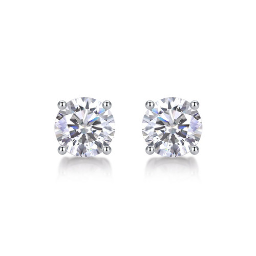 Pure Love - Fashion Earring Set made of 2-carat Moissanite and s925 sterling silver, a simple and versatile silver accessory