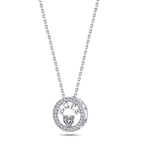 Necklace for Women 18k Gold Plated 925 Silver 5A Cubic Zirconia Hope Pendant Necklace