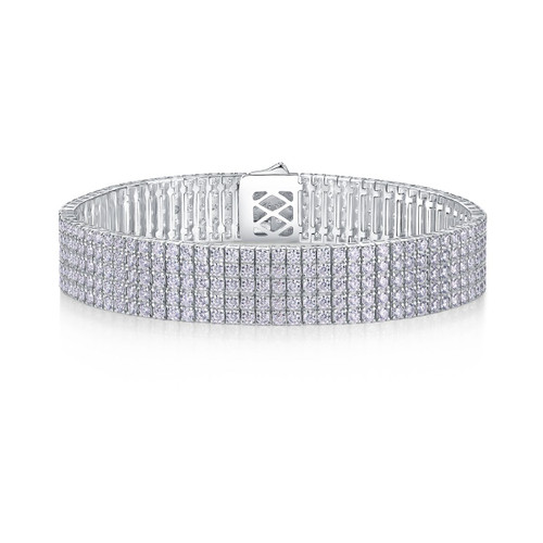 Radiant Simplicity - Made of morganite, 925 sterling silver and platinum-plated diamonds, it is a fashionable jewelry bracelet and a luxurious silver accessory.