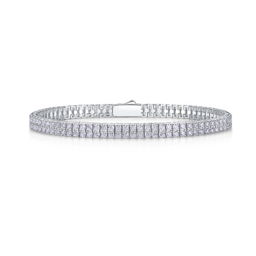 Scattered like stars - Made of morganite, 925 sterling silver and platinum-plated diamonds, it is a fashionable jewelry bracelet and a luxurious silver accessory.