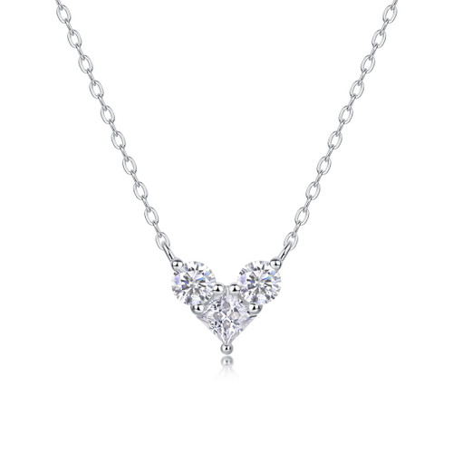 Love in the Present - A fashionable and popular jewelry necklace pendant set, featuring one carat morganite, made of 925 silver and plated with platinum and diamonds.