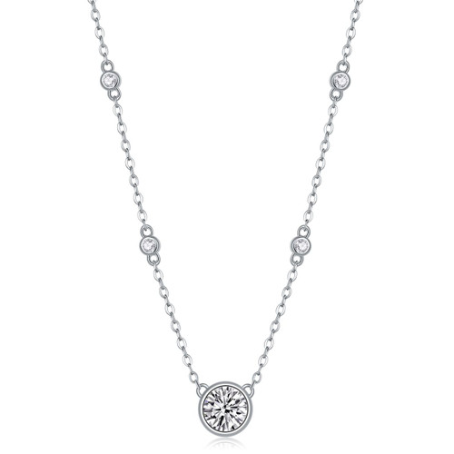 Natural Fantasy - A fashionable and popular jewelry necklace pendant set, featuring Monisite gemstones, made of 925 silver and plated with platinum diamonds.