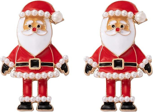 Blingsoul Green Monster Santa Earrings - Christmas Special Anime Claus Red Hat Xmas Stud Earrings For Women