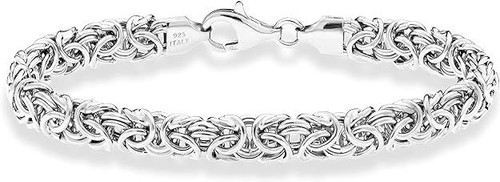 Sterling Silver Byzantine Bracelet for Women, Handmade